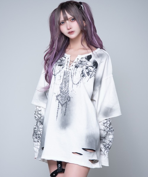 REFLEM（レフレム） tシャツ 「REFLEM/レフレム」グランジレイヤードL