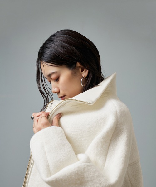 「SALON adam et rope'」 ブルゾン FREE オフホワイト レディース_画像8