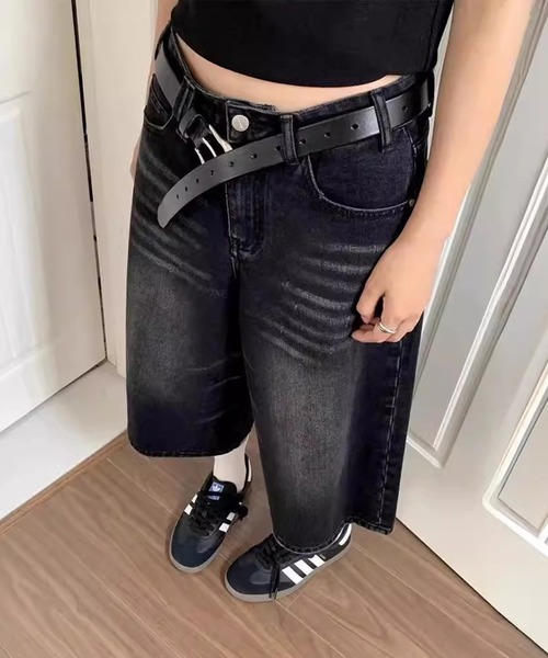 [MEMECLE] Denim брюки M черный женский 