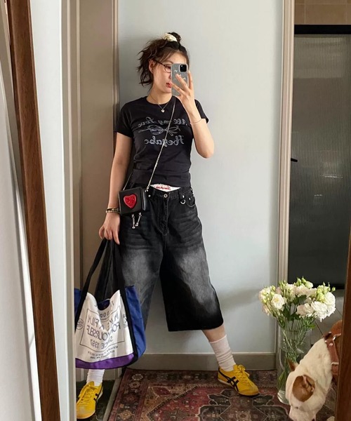 [MEMECLE] Denim брюки M черный женский 