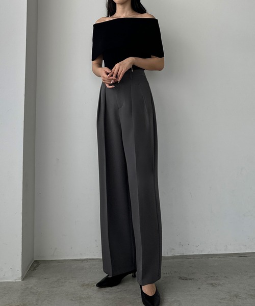 「Louere」 スラックス X-LARGE ダークグレー レディース_画像8