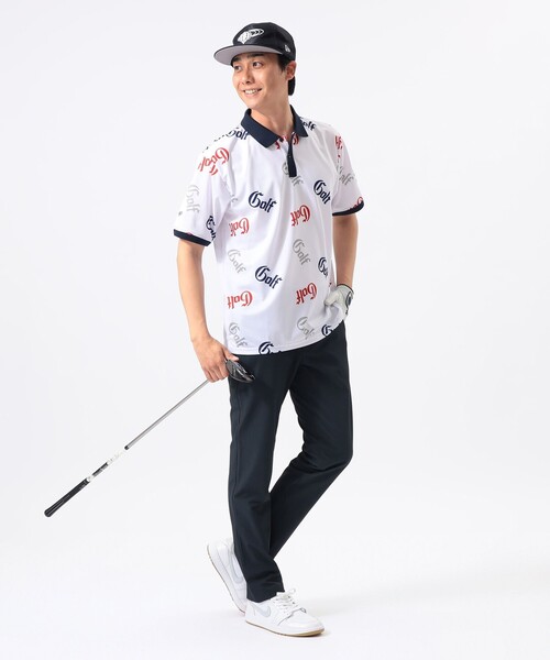 BEAMS GOLF（ビームス ゴルフ） ポロシャツ 半袖 ORANGE LABEL / 総柄