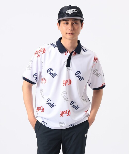 BEAMS GOLF（ビームス ゴルフ） ポロシャツ 半袖 ORANGE LABEL / 総柄