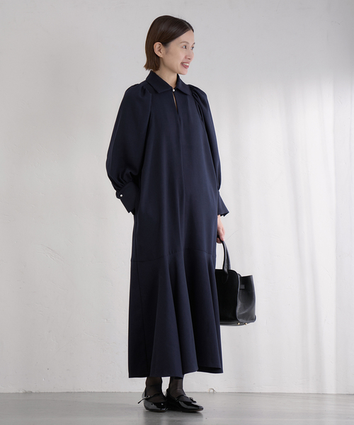 IENA(イエナ) ワンピース &NAVY メランジツイルギャザー IENA(イエナ) ワンピース &NAVY メランジツイルギャザー