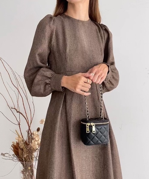 「FILLOU」 長袖ワンピース LARGE ブラウン レディース_画像9