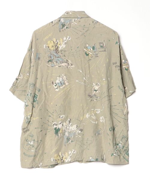 PORTER CLASSIC（ポータークラシック） 花柄半袖シャツ S グリーン