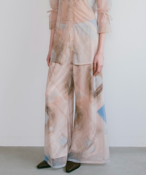 sahara（サハラ） パンツ Art Print Sheer Pants レディース
