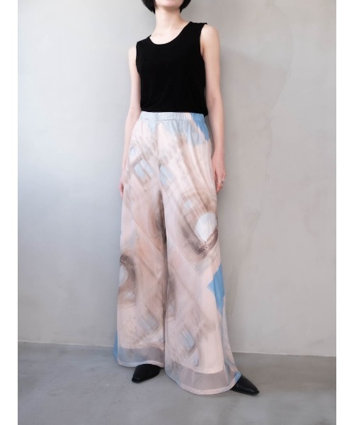 sahara（サハラ） パンツ Art Print Sheer Pants レディース