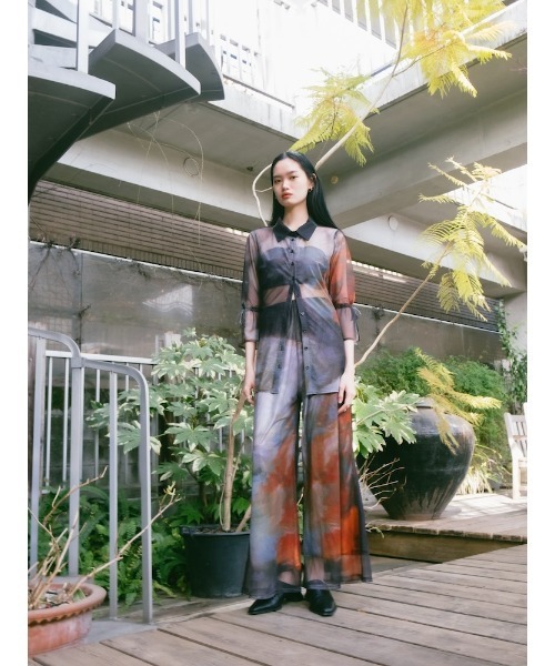 sahara（サハラ） パンツ Art Print Sheer Pants レディース