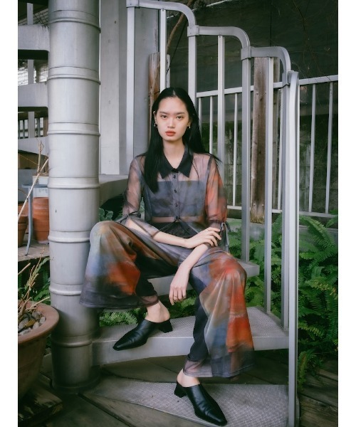 sahara（サハラ） パンツ Art Print Sheer Pants レディース
