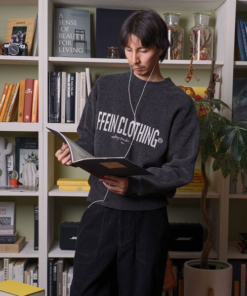 「FFEIN」 長袖ニット SMALL ブラウン メンズ_画像3