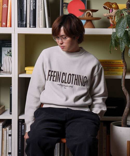 「FFEIN」 長袖ニット SMALL ブラウン メンズ_画像7