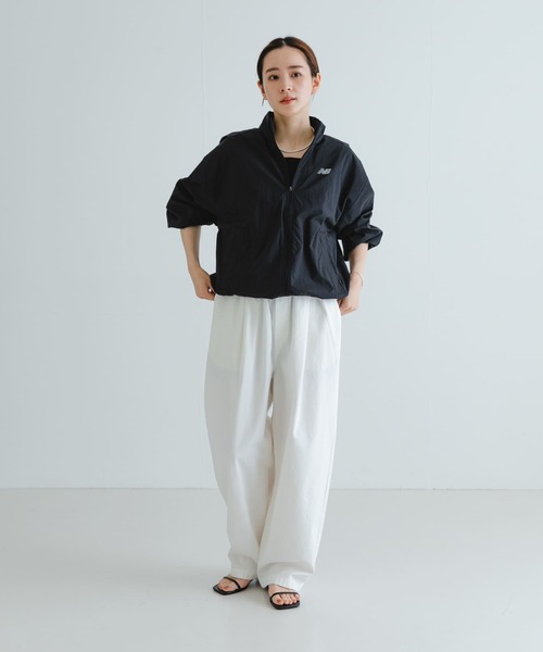 「New Balance」 ナイロンブルゾン MEDIUM ブラック レディースの画像