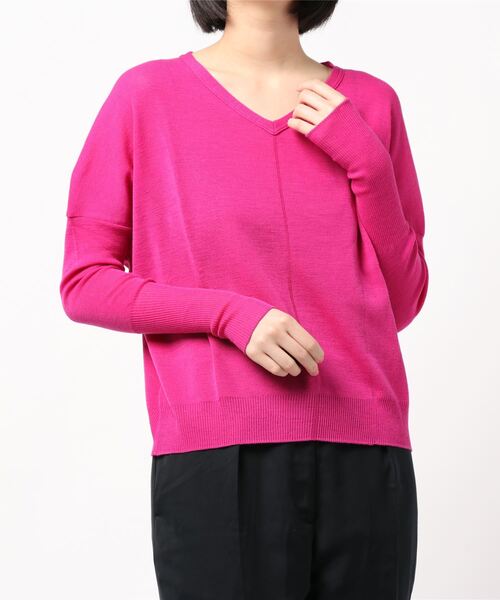 「ZUCCa」 長袖ニット M size ネイビー レディース_画像3