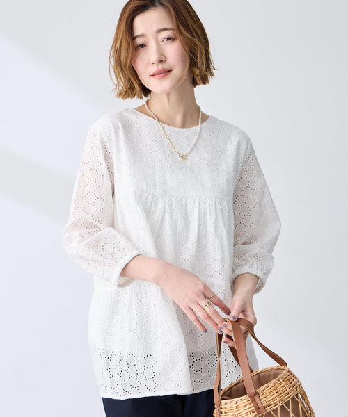 Petit Honfleur（プチオンフルール） tシャツ レースティアード