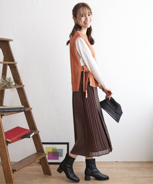 「IKKA LOUNGE」 ロングスカート L ダークグレー レディース_画像3