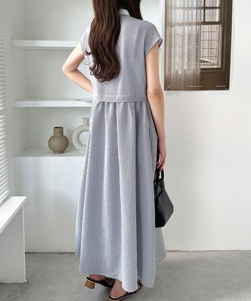 「GeeRA」 半袖ワンピース MEDIUM ベージュ レディース_画像5