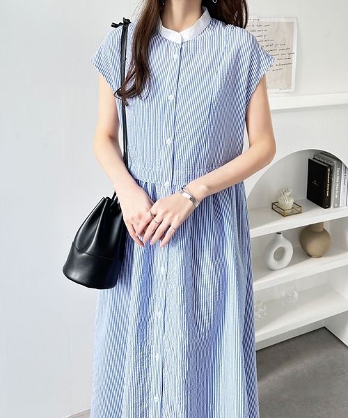「GeeRA」 半袖ワンピース MEDIUM ベージュ レディース_画像6