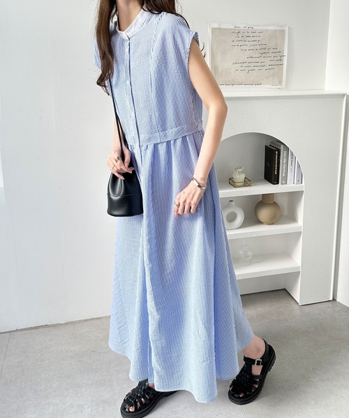 「GeeRA」 半袖ワンピース MEDIUM ベージュ レディース_画像8