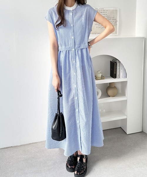 「GeeRA」 半袖ワンピース MEDIUM ベージュ レディース_画像9