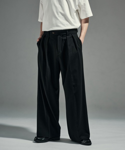 WETTEMPT スラックス WOOL BLEND 2 TUCK SLACKS / ウールブレンド2