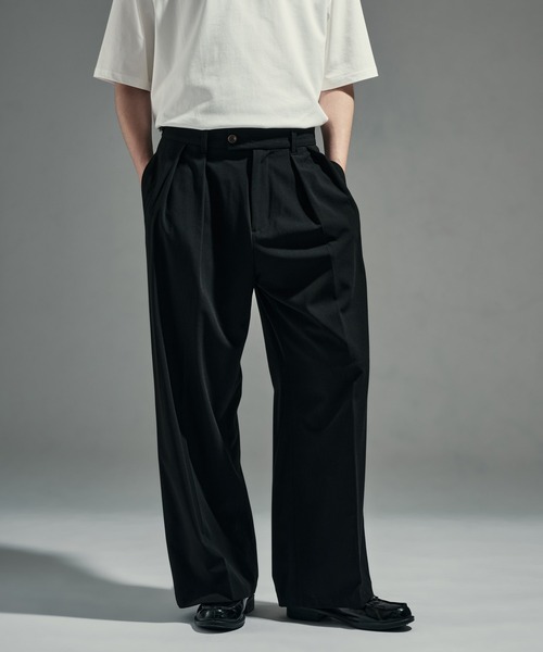 WETTEMPT スラックス WOOL BLEND 2 TUCK SLACKS / ウールブレンド2