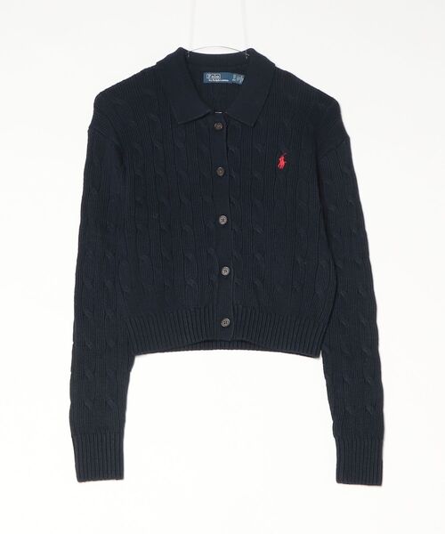 ポロラルフローレン コットン ケーブル カーディガン ブラック S POLO RALPH LAUREN（ポロ・ラルフローレン） ラルフローレン