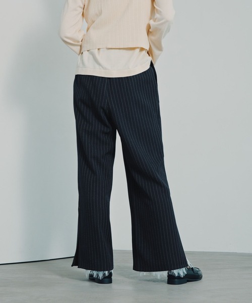 LEPSIM（レプシィム） ワイドパンツ パンツ 裾レーススリットパンツ