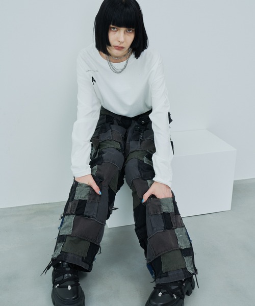 「AIVER」 カーゴパンツ SMALL ブラック メンズ_画像5