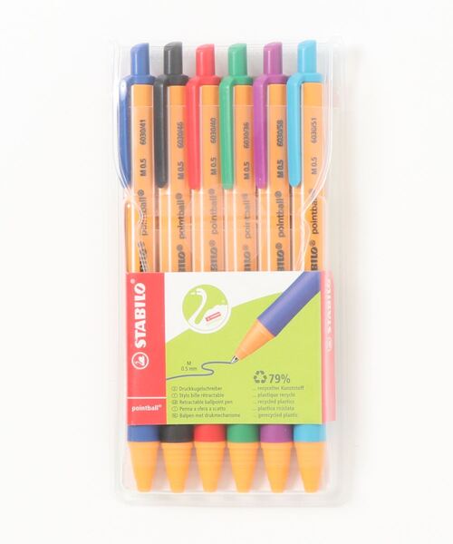 STABILO（スタビロ） ペン ポイントボール 6色セット ボールペン 油性