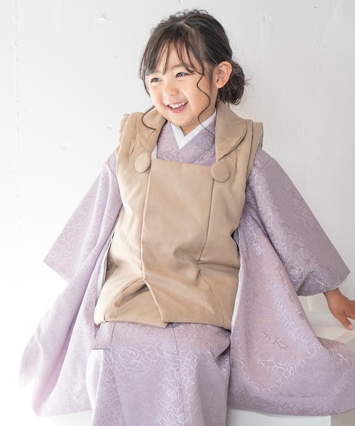 七五三 レンタル 3歳 女の子 被布セット 赤 レッド 適応身長