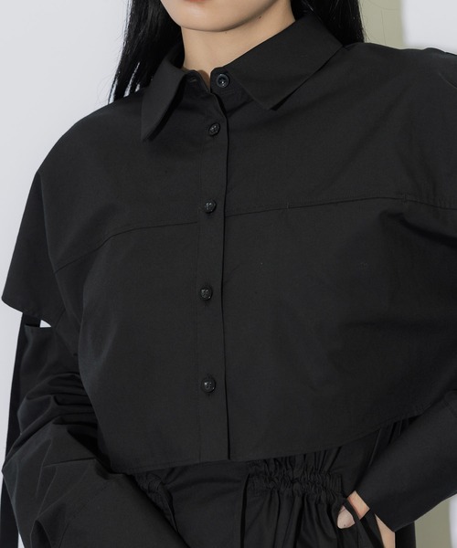 UNITED TOKYO レイヤードコンビシャツワンピース　ロングワンピース UNITED TOKYO（ユナイテッドトウキョウ）の「レイヤードコンビシャツ