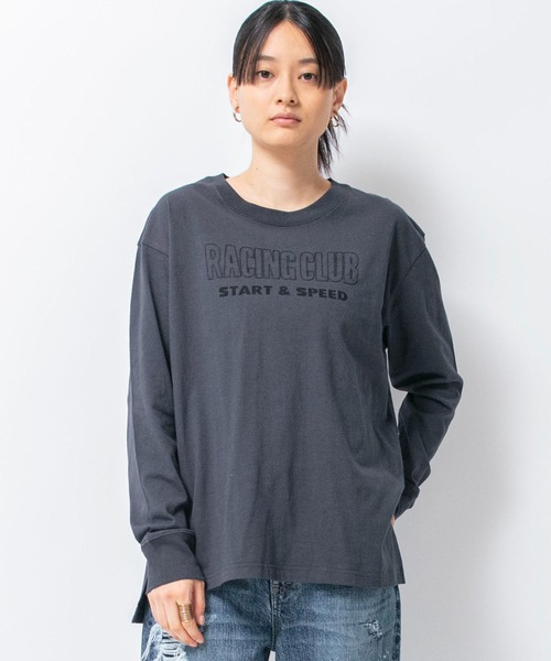 tシャツ コットンロングスリーブTシャツ CAR RACE レディース