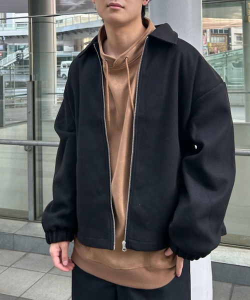 B.R.U ブルゾン アウター ワイドシルエットメルトンジャケット メンズ