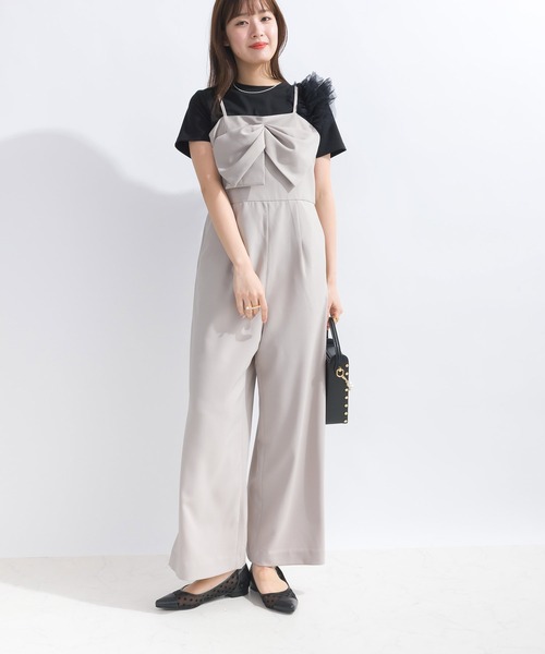 PICCIN サロペット オーバーオール リボンオールインワン レディース