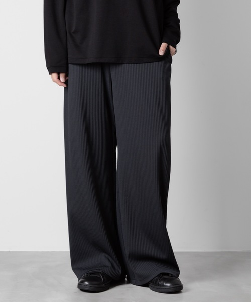 ATTACHMENT パンツ PE ストレッチリブ ワイドラウンジトラウザー