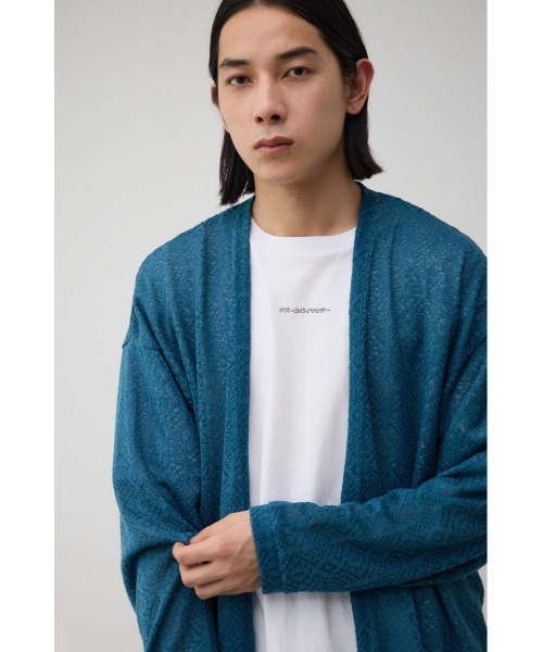 AZUL BY MOUSSY カーディガン 総柄メッシュトッパー メンズ