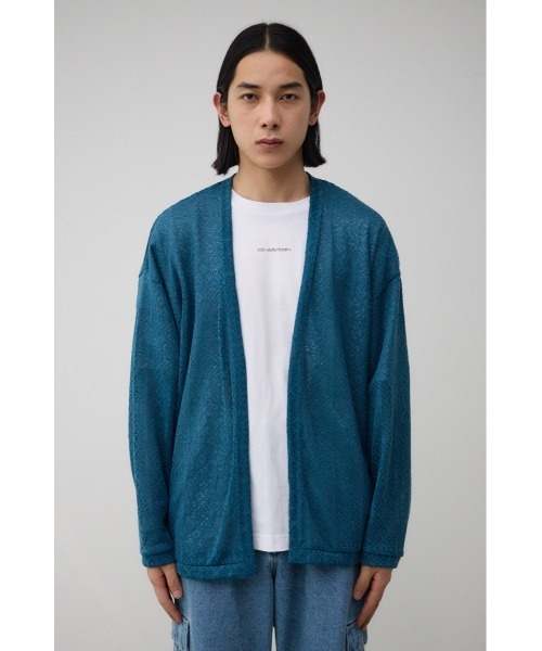 AZUL BY MOUSSY カーディガン 総柄メッシュトッパー メンズ