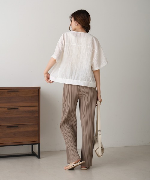 archi アーキ　コットンリネン　ノーカラージャケット BAB ジャケット ノーカラージャケット コットンリネンノーカラー