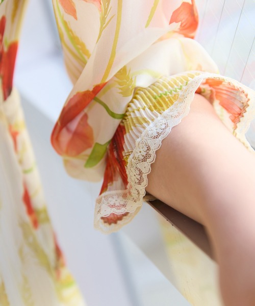 Audie a Muses ワンピース フロントレースプリーツワンピース