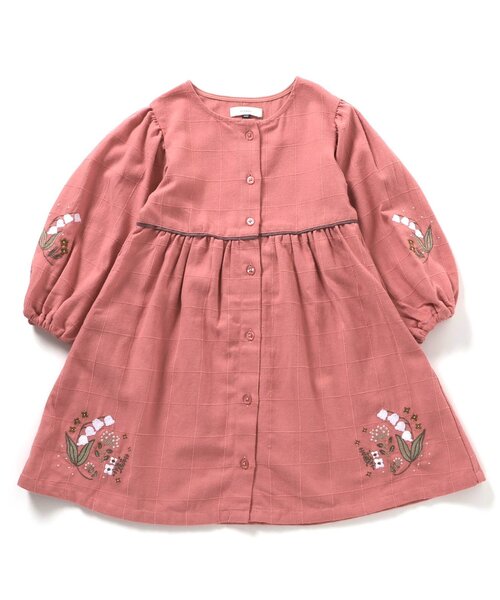 チェスティ すずらん刺繍ワンピース0 ピンクAライン Seraph（セラフ） ワンピース 「リンク」すずらん刺しゅうワンピース