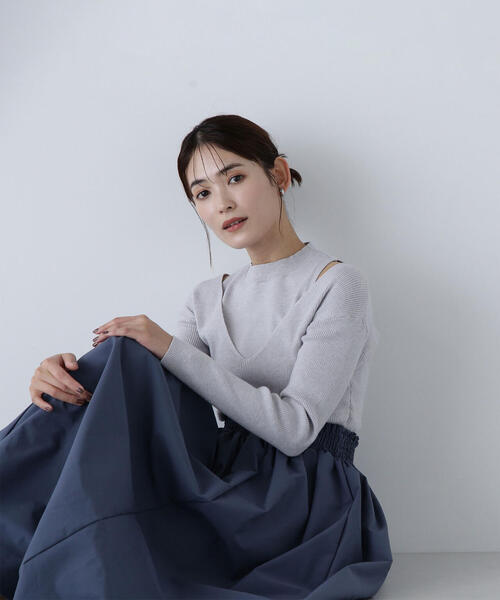 NATURAL BEAUTY BASIC ワンピース アメスリレイヤードドッキング