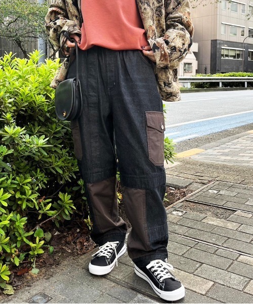 DOUBLE NAME 異素材ドッキングワークビルドパンツ DOUBLE NAME（ダブルネーム）の「異素材ドッキングワークビルド
