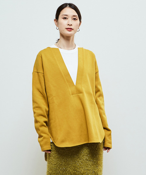 tシャツ V開きカットソー レディース