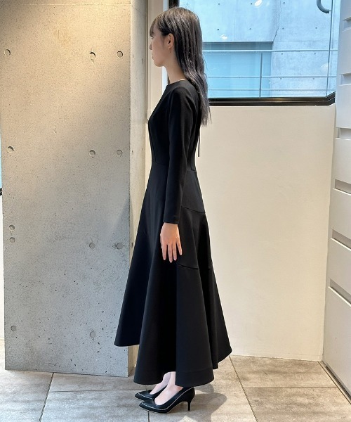 【CHICLINE】ワイド フラット カラー 配色 フレア ワンピース フレア美ラインワンピース｜JENNE(ジェンヌ)公式通販：パリ