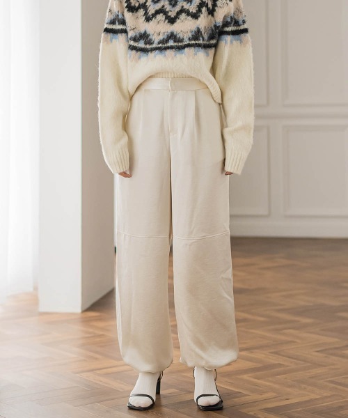 ドロワットロートレアモン（Droite lautreamont）/LAPダブルサテンパンツ≪洗濯機で洗える≫ Droite lautreamont（ドロワット・ロートレアモン） パンツ LAPダブル