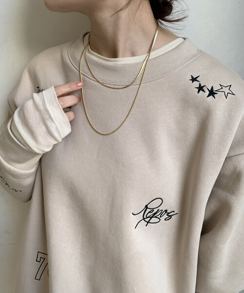 DouDou tシャツ 「新色追加/WEB限定」ランダム刺繍プルオーバー