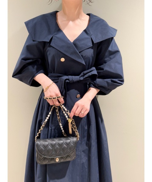 LILY BROWN 「LILY BROWN」 半袖ワンピース 1 ネイビー