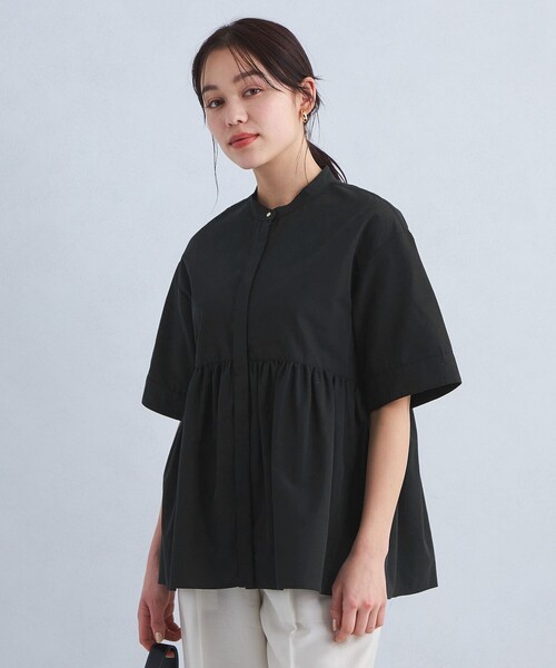 ブラウス シャツ ショートペプラムブラウス（セットアップ可） レディース green label relaxing ブラウス シャツ ペプラム ショート