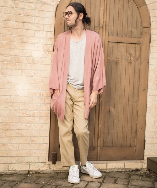 「CAMBIO」 ニットカーディガン L サックスブルー メンズ_画像3